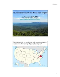 2016 Currnet Overview of Virginia Wine.Virpptx.Pptx
