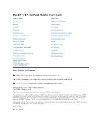 Dell 2707WFP Monitor User's Guide