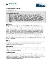 Guidelines for Authors (Revised January 2010)
