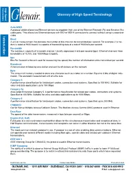 In Tro Duc Tion Glossary of High Speed Terminology