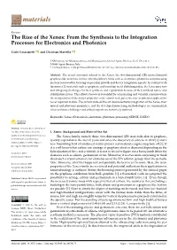 The Rise of the Xenes: from the Synthesis to the Integration Processes for Electronics and Photonics