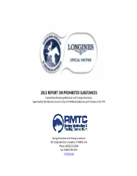 2013 Report on Prohibited Substances