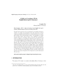 A Study on Learning to Write English Interrogative Sentences