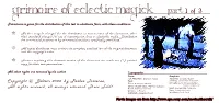Grimoire of Eclectic Magick (