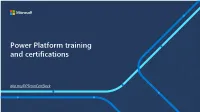 Power Platform Training and Certifications