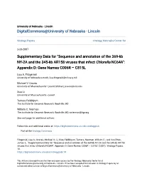 Supplementary Data for “Sequence and Annotation of the 369-Kb NY-2A and the 345-Kb AR158 Viruses That Infect Chlorella NC64A”: Appendix D: Gene Names C006R – C815L