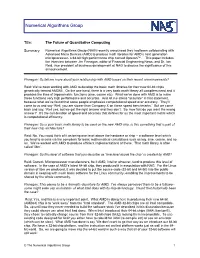 The Future of Quantitative Computing