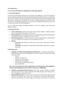 4.4 IT Infrastructure 4.4.1 Does the Institution Have a Comprehensive IT