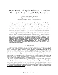 Adjoint-Based H-P Adaptive Discontinuous Galerkin Methods for the Compressible Euler Equations