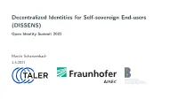 (DISSENS) Open Identity Summit 2021