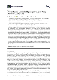 Diversity and Control of Spoilage Fungi in Dairy Products: an Update