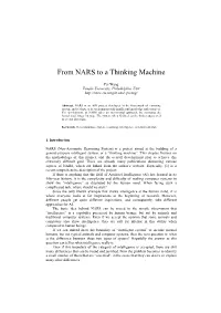 From NARS to a Thinking Machine