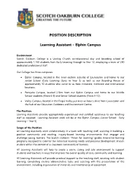 POSITION DESCRIPTION Learning Assistant