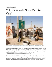 "The Camera Is Not a Machine Gun"