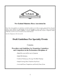 Draft Guidelines for Specialty Events