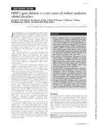 NPHP1 Gene Deletion Is a Rare Cause of Joubert Syndrome Related Disorders