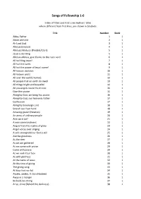 Songs of Fellowship Index 1-6.Pdf