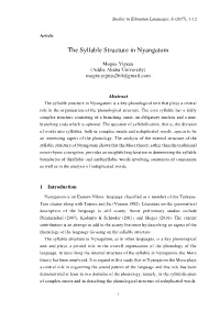 The Syllable Structure in Nyangatom