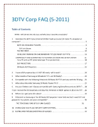 3DTV Corp FAQ (5-2011)
