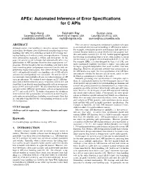 Apex: Automated Inference of Error Specifications for C Apis