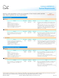 CUMULUS REFERENCE: System Requirements