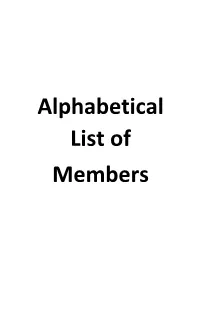 Alphabetical List of Members