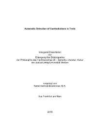Automatic Detection of Contradictions in Texts