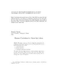 Emma Castelnuovo: Three Key Ideas