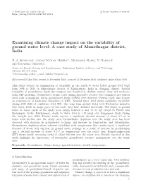Examining Climate Change Impact on the Variability of Ground Water Level: a Case Study of Ahmednagar District, India