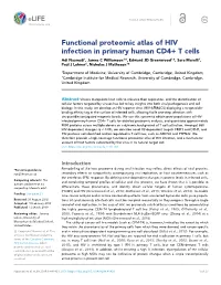 Functional Proteomic Atlas of HIV Infection in Primary Human CD4+ T