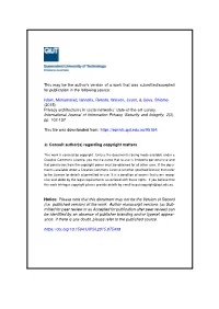 Islam, Mohammad, Iannella, Renato, Watson, Jason,& Geva, Shlomo (2015) Privacy Architectures in Social Networks’ State-Of-The-Art Survey