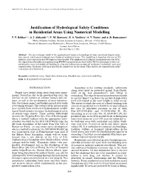 Justification of Hydrological Safety Conditions in Residential Areas Using Numerical Modelling