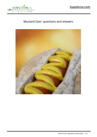 Mustard Quiz: Questions and Answers