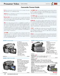 Prosumer Video Camcorders Pages #58, 360, 361