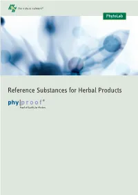 Reference Substances for Herbal Products Our Services