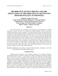 Retributive Justice Theory and the Application of The