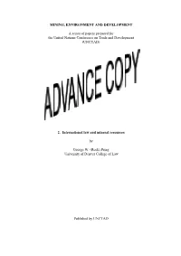 MINING, ENVIRONMENT and DEVELOPMENT a Series of Papers