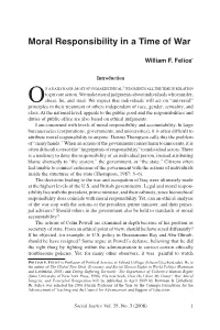 Moral Responsibility in a Time of War 1