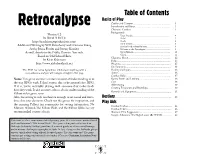 Retrocalypse Credits and Contents
