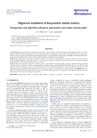 Rigorous Treatment of Barycentric Stellar Motion Perspective and Light-Time Effects in Astrometric and Radial Velocity Data