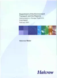 Sedimentation in Storage Reservoirs Final Report February 2001