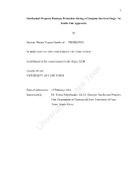 UNIVERSITY of CAPE TOWN in Fulfilment of the Requirements for the Degree LLM