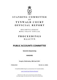 28 Apr 2021 Public Accounts Committee: Genomic