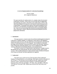 A Two-Level Implementation for Lushootseed Morphology Deryle