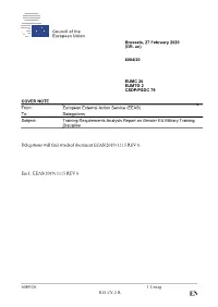 Training Requirements Analysis Report on Gender EU Military Training Discipline
