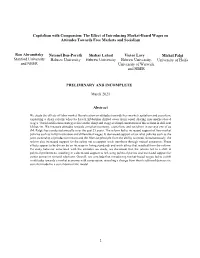 1 Capitalism with Compassion: the Effect of Introducing Market-Based