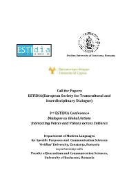 3Rd ESTIDIA Conference Dialogue As Global Action: Interacting Voices and Visions Across Cultures