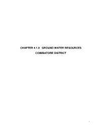 Chapter 4.1.9 Ground Water Resources Coimbatore District