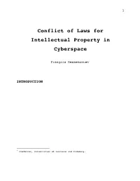 Conflict of Laws for Intellectual Property in Cyberspace