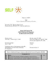 Deliverable Report D6 SELF Platform Development: Localised and Tested System
